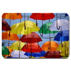 Umbrellas Colourful Large Doormat by artworkshop