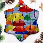 Umbrellas Colourful Ornament (Snowflake) Front