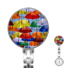 Umbrellas Colourful Stainless Steel Nurses Watch by artworkshop