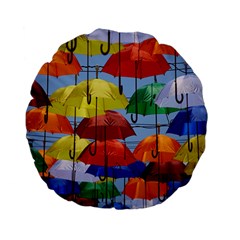 Umbrellas Colourful Standard 15  Premium Flano Round Cushions by artworkshop