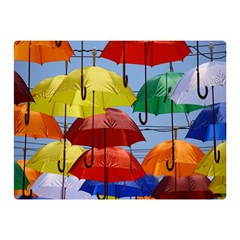 Umbrellas Colourful Premium Plush Fleece Blanket (mini) by artworkshop