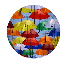 Umbrellas Colourful Mini Round Pill Box by artworkshop