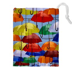 Umbrellas Colourful Drawstring Pouch (4xl) by artworkshop