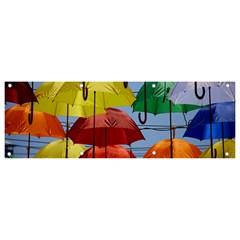 Umbrellas Colourful Banner And Sign 9  X 3 