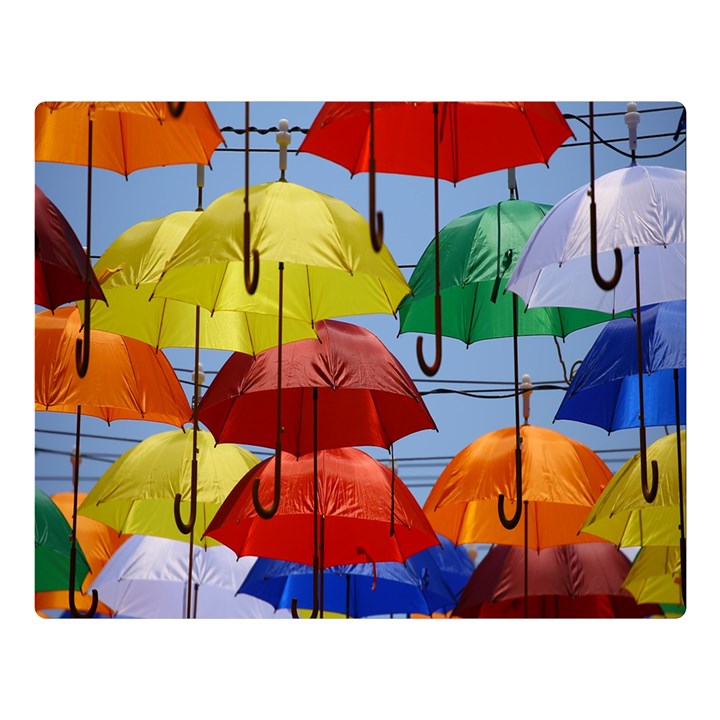 Umbrellas Colourful One Side Premium Plush Fleece Blanket (Large)