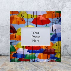 Umbrellas Colourful White Box Photo Frame 4  X 6  by artworkshop