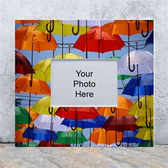 Umbrellas Colourful White Wall Photo Frame 5  X 7 