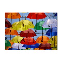 Umbrellas Colourful Crystal Sticker (a4)