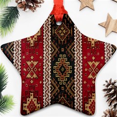 Uzbek Pattern In Temple Star Ornament (two Sides) by artworkshop