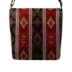 Uzbek Pattern In Temple Flap Closure Messenger Bag (l) by artworkshop