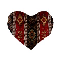 Uzbek Pattern In Temple Standard 16  Premium Flano Heart Shape Cushions by artworkshop