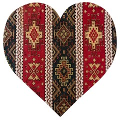 Uzbek Pattern In Temple Wooden Puzzle Heart by artworkshop