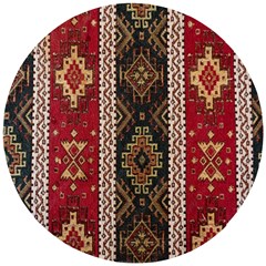 Uzbek Pattern In Temple Wooden Puzzle Round by artworkshop