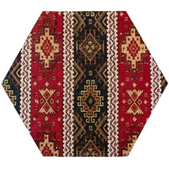 Uzbek Pattern In Temple Wooden Puzzle Hexagon by artworkshop