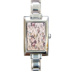 Vintage Floral Pattern Rectangle Italian Charm Watch