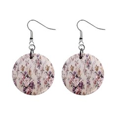 Vintage Floral Pattern Mini Button Earrings