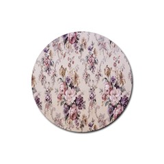 Vintage Floral Pattern Rubber Round Coaster (4 pack)