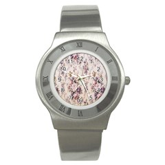 Vintage Floral Pattern Stainless Steel Watch