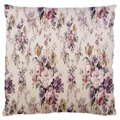 Vintage Floral Pattern Large Premium Plush Fleece Cushion Case (two Sides) by artworkshop