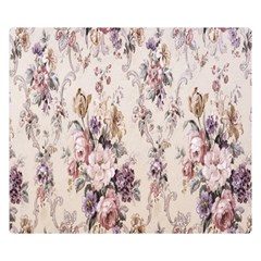 Vintage Floral Pattern Premium Plush Fleece Blanket (Small)