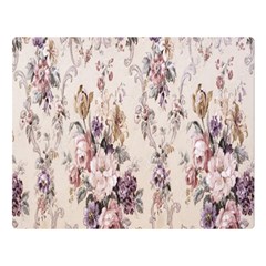 Vintage Floral Pattern Premium Plush Fleece Blanket (Large)