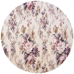 Vintage Floral Pattern Wooden Puzzle Round