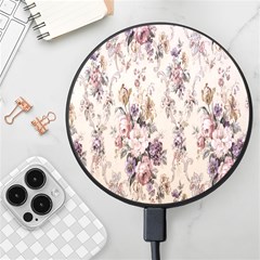 Vintage Floral Pattern Wireless Fast Charger(black) by artworkshop