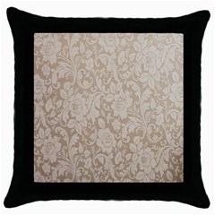 Vintage Wallpaper With Flowers Throw Pillow Case (black) by artworkshop