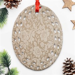 Vintage Wallpaper With Flowers Oval Filigree Ornament (two Sides) by artworkshop