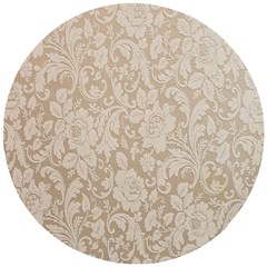 Vintage Wallpaper With Flowers Wooden Puzzle Round by artworkshop