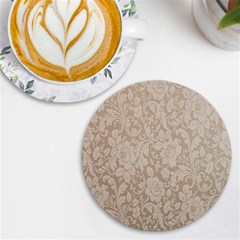 Vintage Wallpaper With Flowers Uv Print Round Tile Coaster by artworkshop