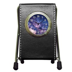 Watercolor Design Wallpaper Pen Holder Desk Clock by artworkshop