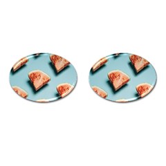 Watermelon Against Blue Surface Pattern Cufflinks (oval)