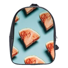 Watermelon Against Blue Surface Pattern School Bag (xl) by artworkshop