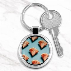 Watermelon Against Blue Surface Pattern Key Chain (round) by artworkshop