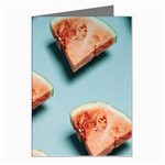 Watermelon Against Blue Surface Pattern Greeting Cards (Pkg of 8) Left