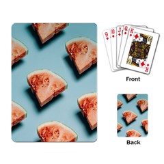 Watermelon Against Blue Surface Pattern Playing Cards Single Design (rectangle) by artworkshop