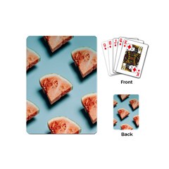 Watermelon Against Blue Surface Pattern Playing Cards Single Design (mini) by artworkshop