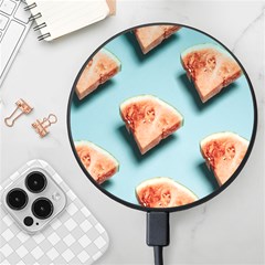 Watermelon Against Blue Surface Pattern Wireless Fast Charger(black)