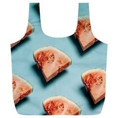 Watermelon Against Blue Surface Pattern Full Print Recycle Bag (xxl) by artworkshop