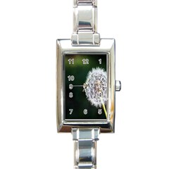 White Flower Rectangle Italian Charm Watch by artworkshop