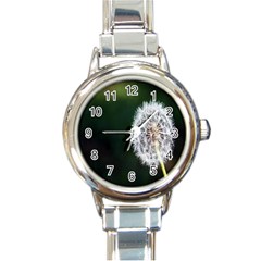 White Flower Round Italian Charm Watch by artworkshop