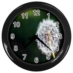 White Flower Wall Clock (black) by artworkshop