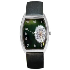 White Flower Barrel Style Metal Watch by artworkshop