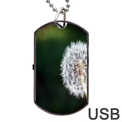 White Flower Dog Tag Usb Flash (one Side) by artworkshop