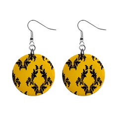 Yellow Regal Filagree Pattern Mini Button Earrings by artworkshop