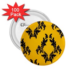 Yellow Regal Filagree Pattern 2 25  Buttons (100 Pack)  by artworkshop