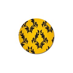 Yellow Regal Filagree Pattern Golf Ball Marker by artworkshop