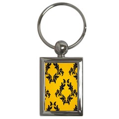 Yellow Regal Filagree Pattern Key Chain (rectangle) by artworkshop