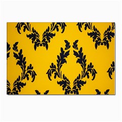 Yellow Regal Filagree Pattern Postcards 5  X 7  (pkg Of 10) by artworkshop